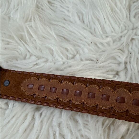 Justin Boots Brown Leather Belt with Silver Buckle main image 7